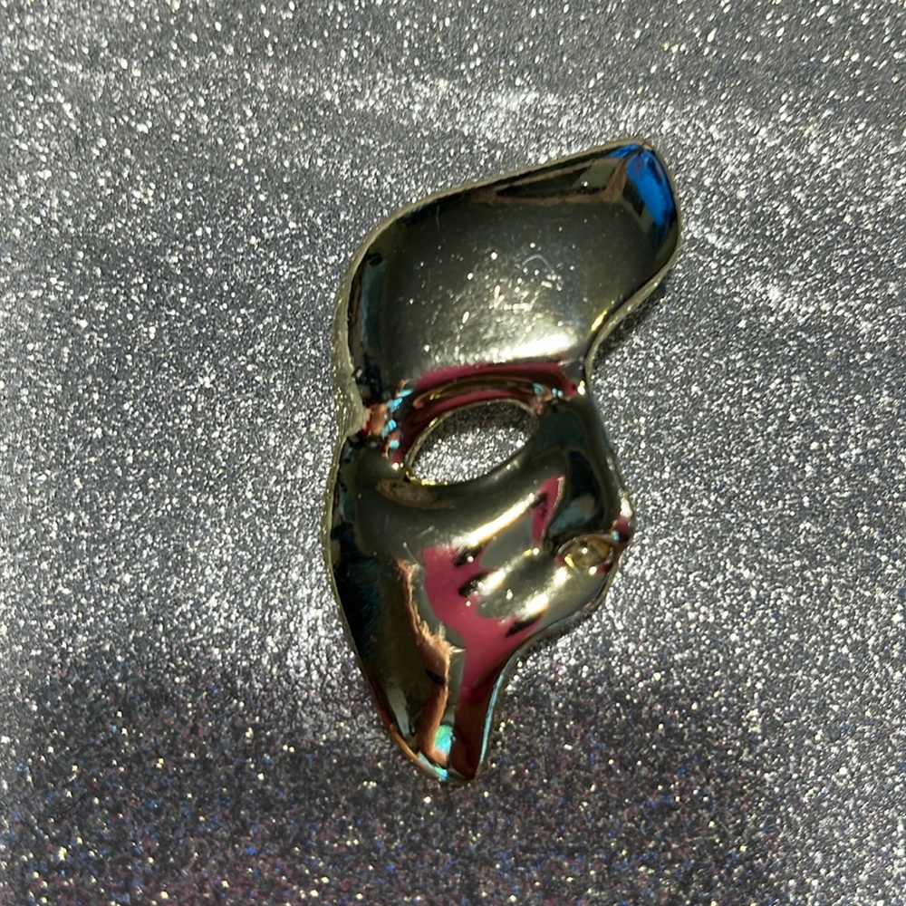 Vintage Signed RUG PLC Phantom Pin Gold Tone Drama Mask Pin Brooch
